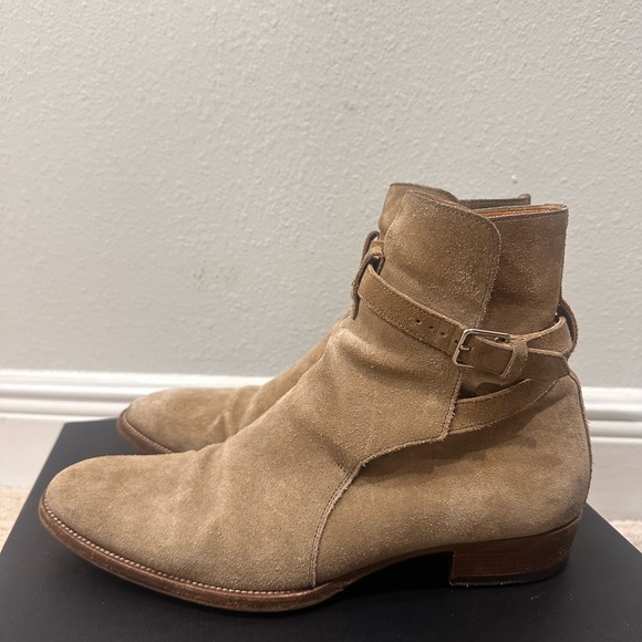 Saint Laurent Tan Suede Men's Boots (Wyatt 30 JODHPUR) - Picture 5 of 10
